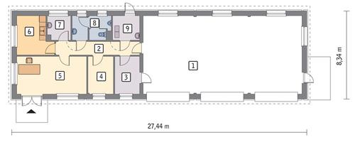 Rzut parteru POW. 181,4 m²