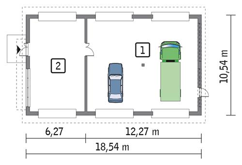 Rzut parteru POW. 169,9 m²