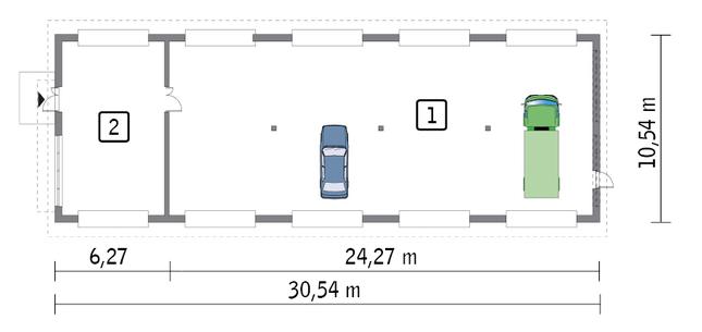 Rzut parteru POW. 286,4 m²