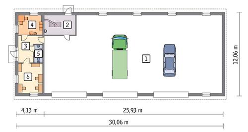 Rzut parteru POW. 322,8 m²
