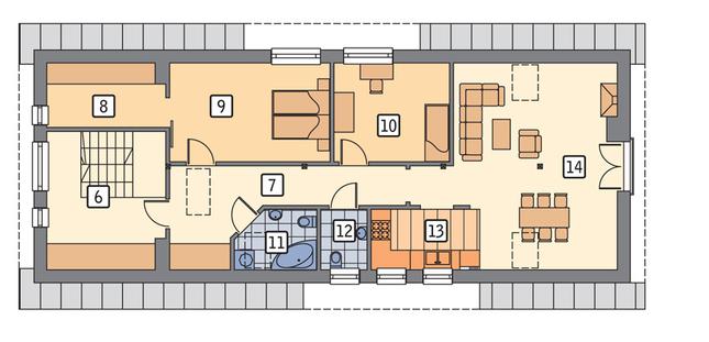 Rzut poddasza POW. 101,3 m²