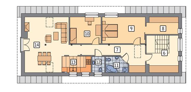 Rzut poddasza lustro POW. 101,3 m²