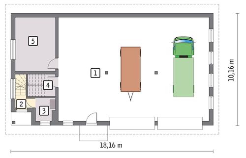 Rzut parteru POW. 150,5 m²