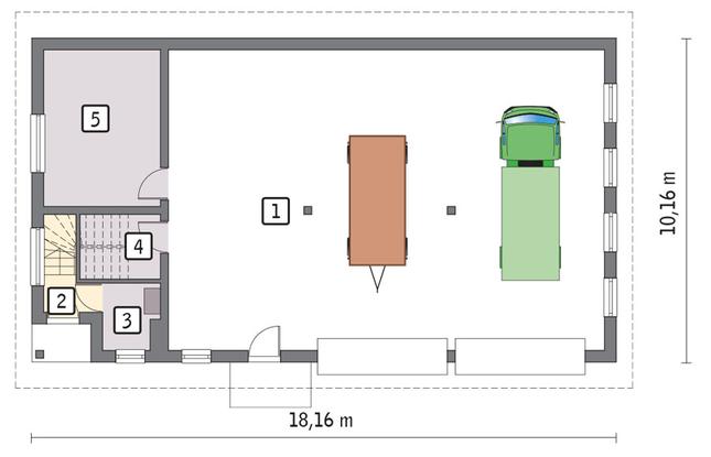 Rzut parteru POW. 150,5 m²