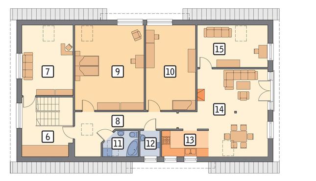 Rzut poddasza POW. 151,7 m²