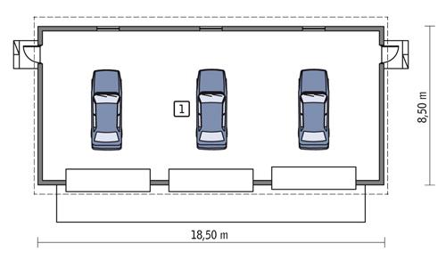 Rzut parteru POW. 143,7 m²