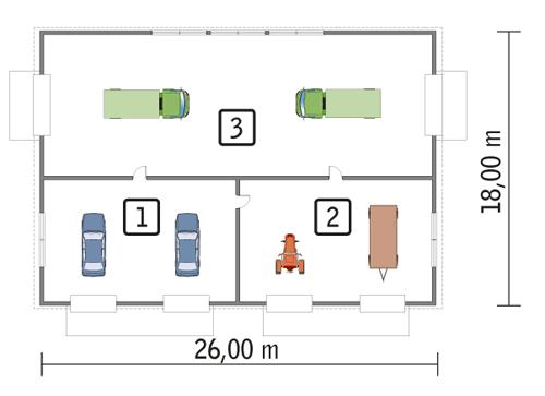 Rzut parteru POW. 436,8 m²
