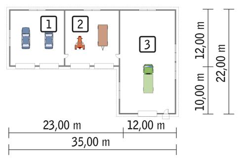 Rzut parteru POW. 505,0 m²