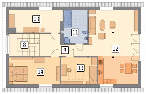 Rzut poddasza POW. 110,7 m²