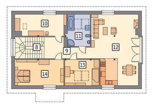 Rzut poddasza POW. 110,4 m²