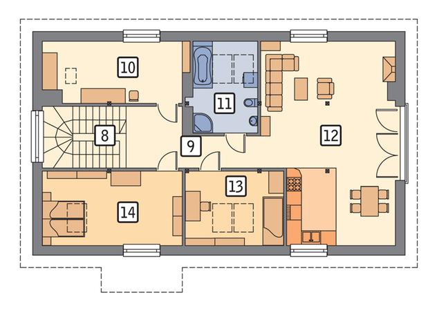 Rzut poddasza POW. 110,4 m²