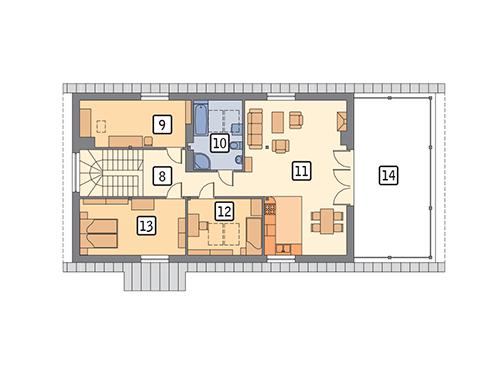 Rzut poddasza POW. 145,4 m²