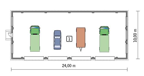 Rzut parteru POW. 221,9 m²