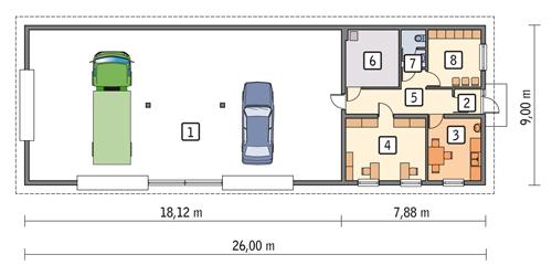 Rzut parteru POW. 200,7 m²