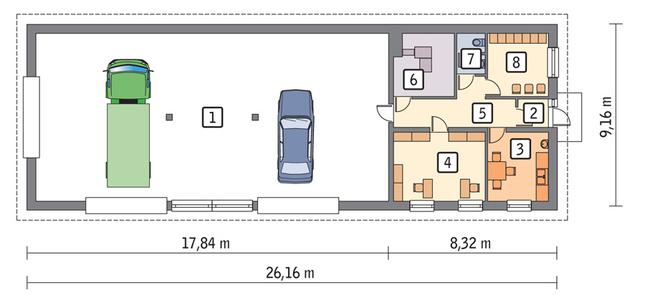 Rzut parteru POW. 200,5 m²