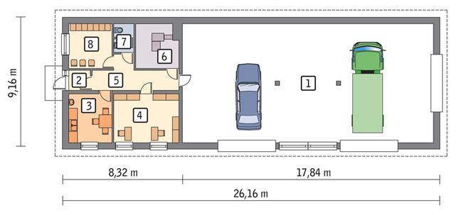Rzut parteru lustro POW. 200,5 m²