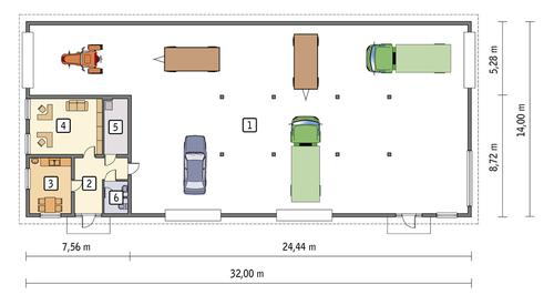 Rzut parteru POW. 405,2 m²