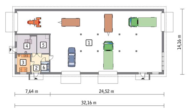 Rzut parteru POW. 405,0 m²