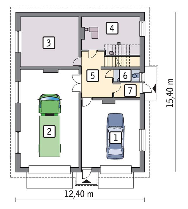 Rzut parteru POW. 152,2 m²