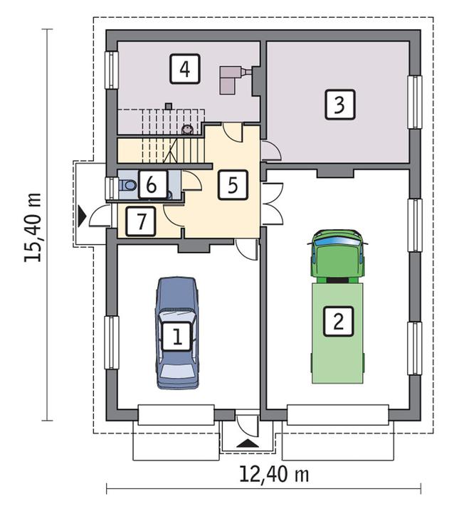 Rzut parteru lustro POW. 152,2 m²
