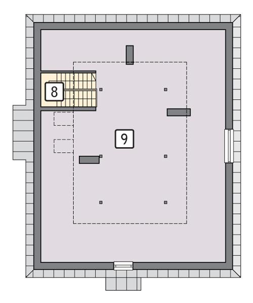 Rzut poddasza lustro POW. 164,6 m²