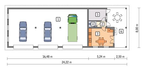 Rzut parteru POW. 143,0 m²