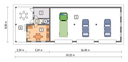 Rzut parteru lustro POW. 168,1 m²