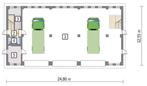 Rzut parteru POW. 262,9 m²