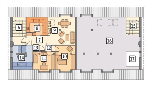 Rzut poddasza POW. 261,0 m²