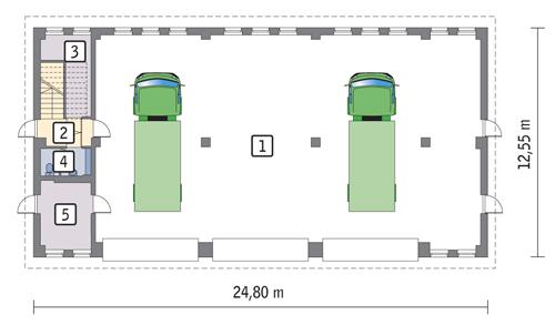 Rzut parteru POW. 268,3 m²