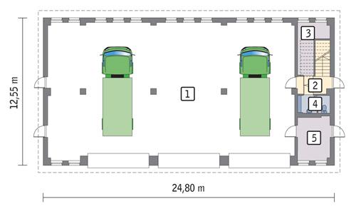 Rzut parteru lustro POW. 268,2 m²