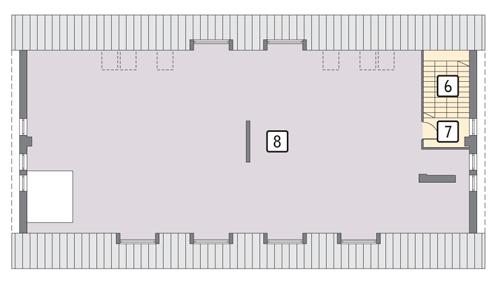 Rzut poddasza lustro POW. 273,6 m²
