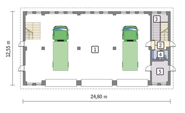 Rzut parteru lustro POW. 262,9 m²