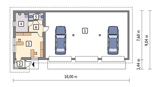 Rzut parteru POW. 118,4 m²