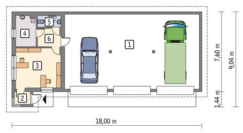 Rzut parteru POW. 118,4 m²