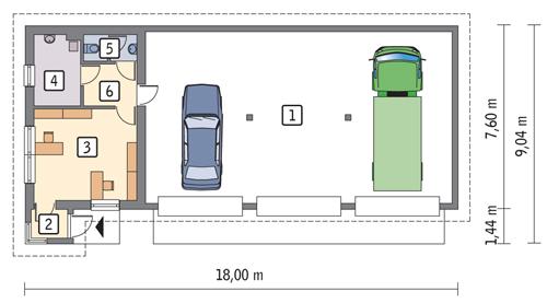 Rzut parteru POW. 116,4 m²