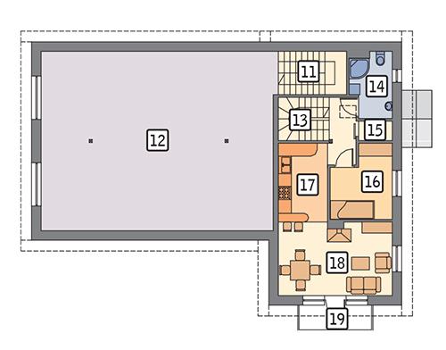 Rzut piętra POW. 148,3 m²