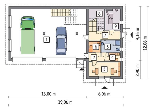 Rzut parteru POW. 157,1 m²