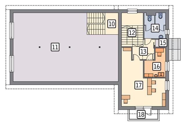 Rzut poddasza POW. 164,8 m²
