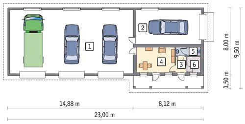 Rzut parteru POW. 160,2 m²