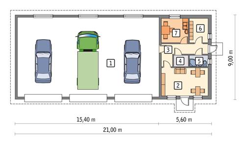 Rzut parteru POW. 162,0 m²