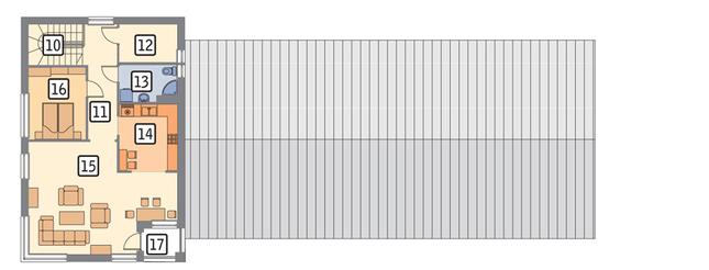 Rzut piętra POW. 76,3 m²