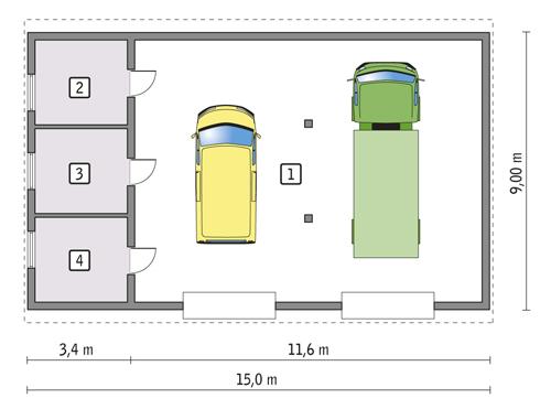 Rzut parteru POW. 119,8 m²