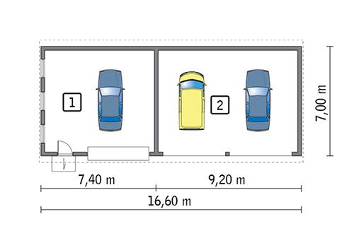 Rzut parteru POW. 102,8 m²