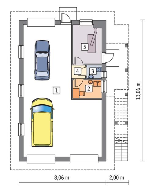 Rzut parteru POW. 86,3 m²
