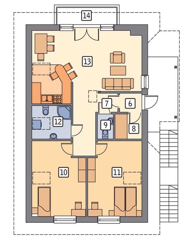 Rzut poddasza POW. 88,3 m²