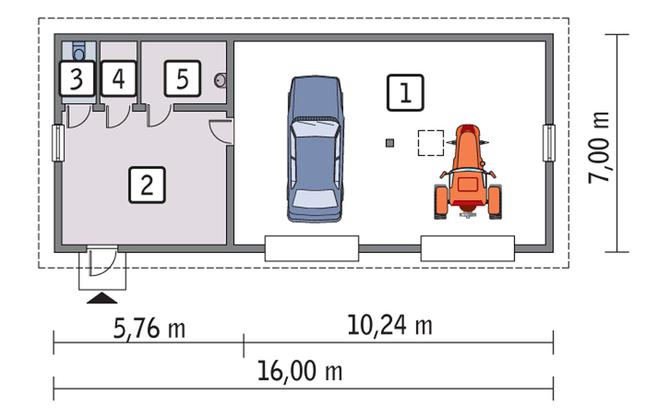 Rzut parteru POW. 96,7 m²