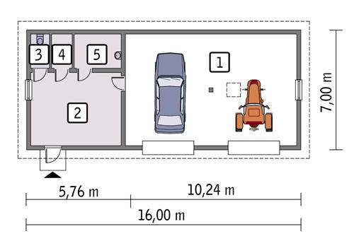 Rzut parteru POW. 97,3 m²