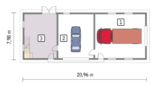 Rzut parteru lustro POW. 148,7 m²
