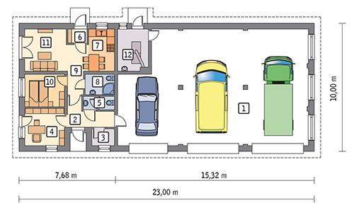 Rzut parteru POW. 187,6 m²